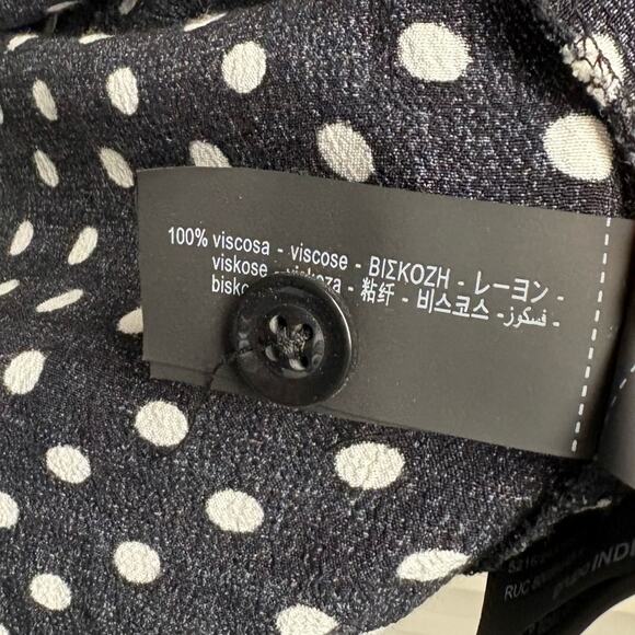Zara Black Shirt Dress, White Polka Dots, Belt Loops, Button up, Size S - Picture 11 of 11